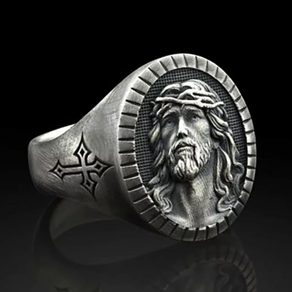 Silver Jesus Ring - Picture 2 of 5